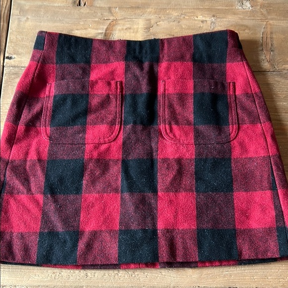 J. Crew Vintage Red and Black Mini Pencil Skirt, Y2K, Size 2 - Picture 3 of 3